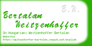 bertalan weitzenhoffer business card